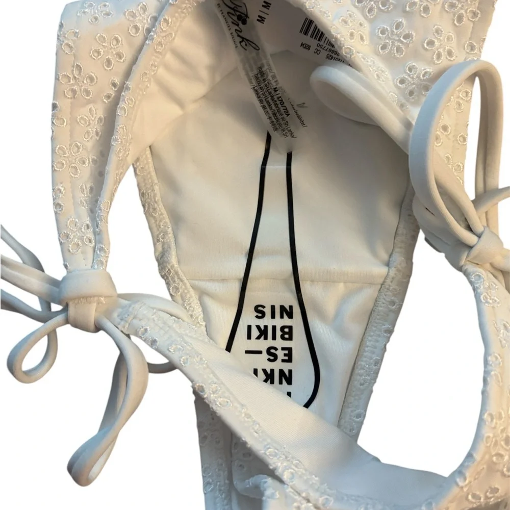 NWT PINK by Frankie’s Bikini Bridgette White Eyelet String Bikini Bottom